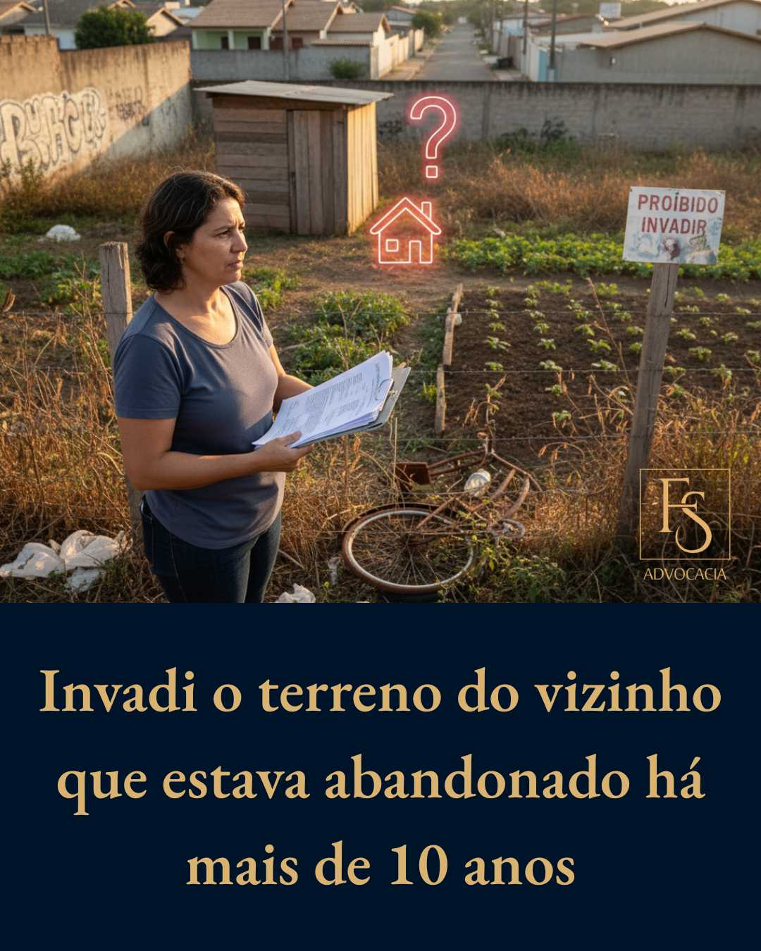 Invadi o terreno do vizinho que estava abandonado há mais de 10 anos