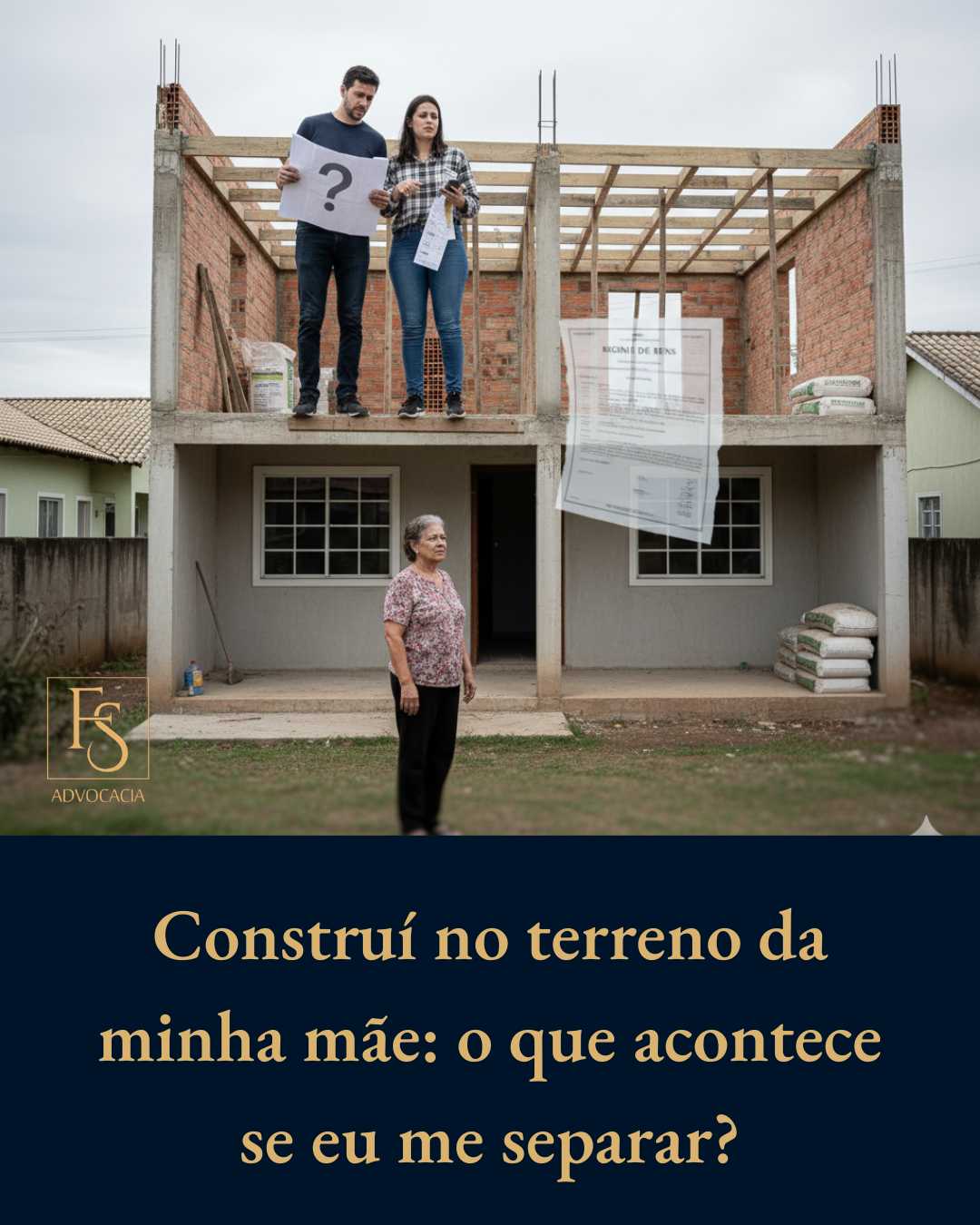 Construí no terreno da minha mãe: o que acontece se eu me separar?